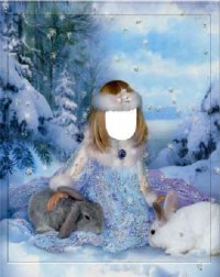 Детский шаблон фото " Малышка снегурочка"